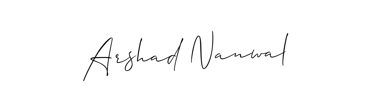 The best way (Allison_Script) to make a short signature is to pick only two or three words in your name. The name Arshad Nanwal include a total of six letters. For converting this name. Arshad Nanwal signature style 2 images and pictures png