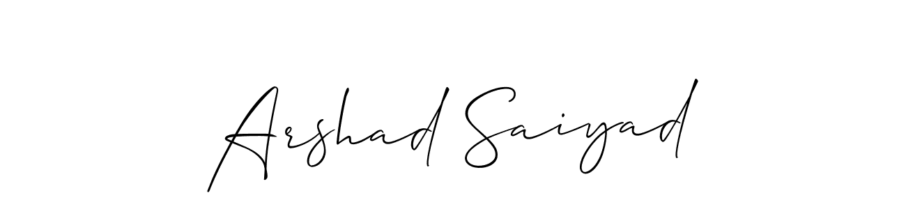 Arshad Saiyad stylish signature style. Best Handwritten Sign (Allison_Script) for my name. Handwritten Signature Collection Ideas for my name Arshad Saiyad. Arshad Saiyad signature style 2 images and pictures png