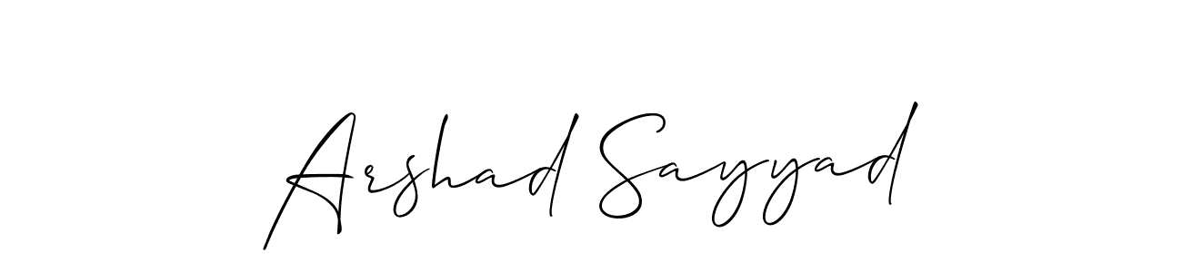 Design your own signature with our free online signature maker. With this signature software, you can create a handwritten (Allison_Script) signature for name Arshad Sayyad. Arshad Sayyad signature style 2 images and pictures png