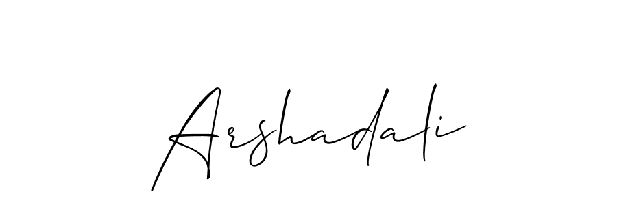 How to make Arshadali signature? Allison_Script is a professional autograph style. Create handwritten signature for Arshadali name. Arshadali signature style 2 images and pictures png