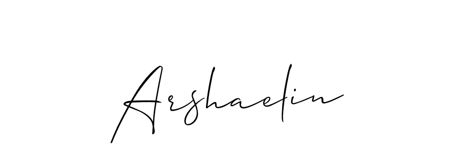 Make a beautiful signature design for name Arshaelin. With this signature (Allison_Script) style, you can create a handwritten signature for free. Arshaelin signature style 2 images and pictures png