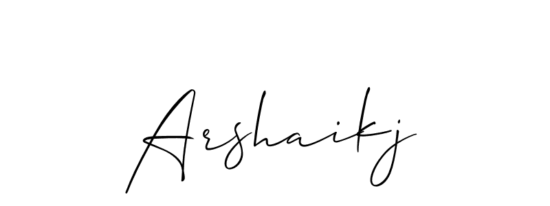 Allison_Script is a professional signature style that is perfect for those who want to add a touch of class to their signature. It is also a great choice for those who want to make their signature more unique. Get Arshaikj name to fancy signature for free. Arshaikj signature style 2 images and pictures png