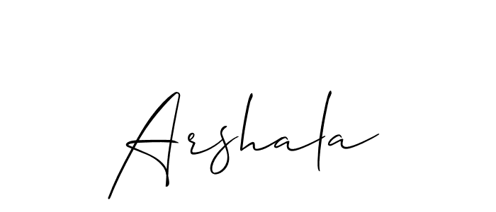 Create a beautiful signature design for name Arshala. With this signature (Allison_Script) fonts, you can make a handwritten signature for free. Arshala signature style 2 images and pictures png