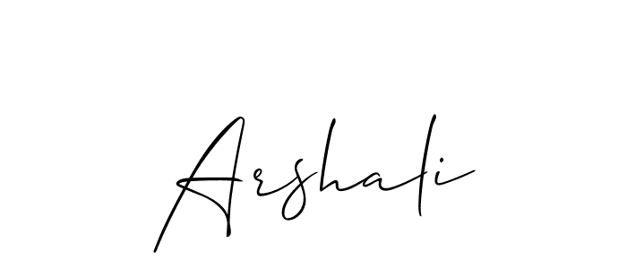 Make a beautiful signature design for name Arshali. With this signature (Allison_Script) style, you can create a handwritten signature for free. Arshali signature style 2 images and pictures png