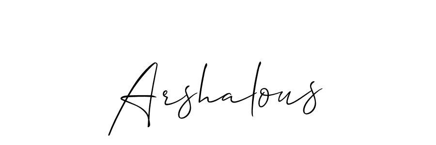 You should practise on your own different ways (Allison_Script) to write your name (Arshalous) in signature. don't let someone else do it for you. Arshalous signature style 2 images and pictures png