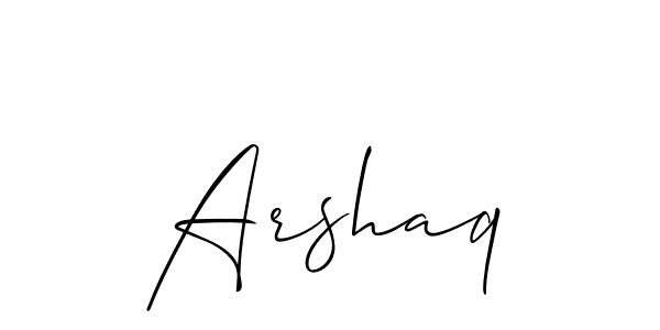 How to make Arshaq signature? Allison_Script is a professional autograph style. Create handwritten signature for Arshaq name. Arshaq signature style 2 images and pictures png