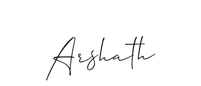 Design your own signature with our free online signature maker. With this signature software, you can create a handwritten (Allison_Script) signature for name Arshath. Arshath signature style 2 images and pictures png