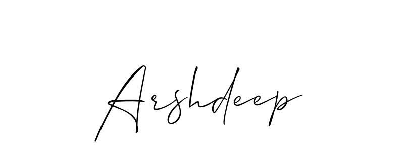 How to make Arshdeep signature? Allison_Script is a professional autograph style. Create handwritten signature for Arshdeep name. Arshdeep signature style 2 images and pictures png