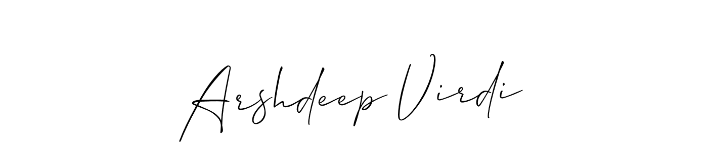 Also we have Arshdeep Virdi name is the best signature style. Create professional handwritten signature collection using Allison_Script autograph style. Arshdeep Virdi signature style 2 images and pictures png