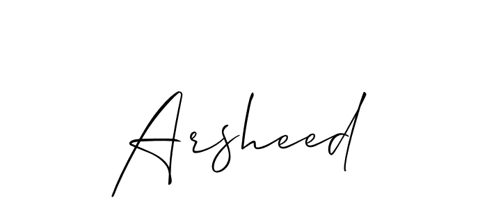 Also You can easily find your signature by using the search form. We will create Arsheed name handwritten signature images for you free of cost using Allison_Script sign style. Arsheed signature style 2 images and pictures png