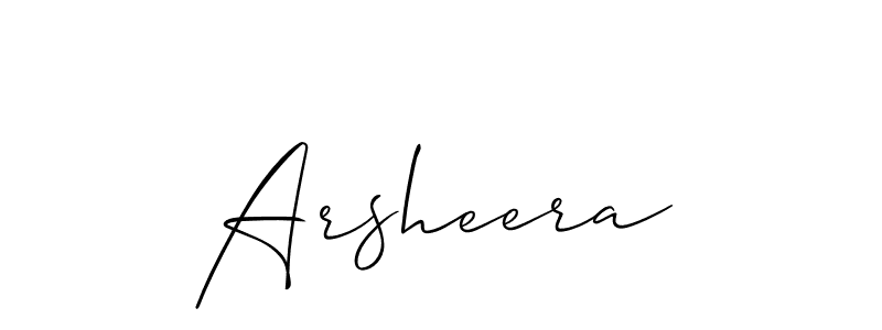 Allison_Script is a professional signature style that is perfect for those who want to add a touch of class to their signature. It is also a great choice for those who want to make their signature more unique. Get Arsheera name to fancy signature for free. Arsheera signature style 2 images and pictures png