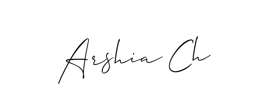 Design your own signature with our free online signature maker. With this signature software, you can create a handwritten (Allison_Script) signature for name Arshia Ch. Arshia Ch signature style 2 images and pictures png