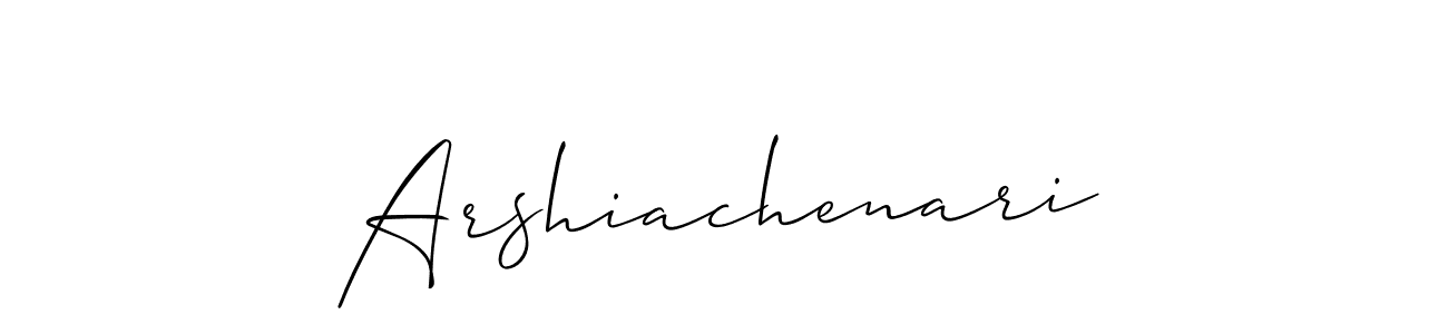 Allison_Script is a professional signature style that is perfect for those who want to add a touch of class to their signature. It is also a great choice for those who want to make their signature more unique. Get Arshiachenari name to fancy signature for free. Arshiachenari signature style 2 images and pictures png