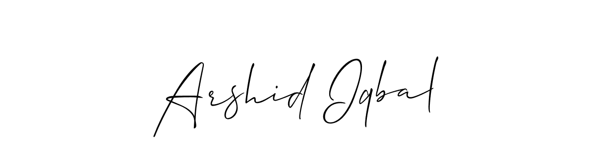 Make a beautiful signature design for name Arshid Iqbal. With this signature (Allison_Script) style, you can create a handwritten signature for free. Arshid Iqbal signature style 2 images and pictures png