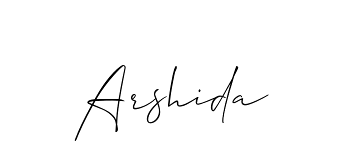 How to make Arshida signature? Allison_Script is a professional autograph style. Create handwritten signature for Arshida name. Arshida signature style 2 images and pictures png