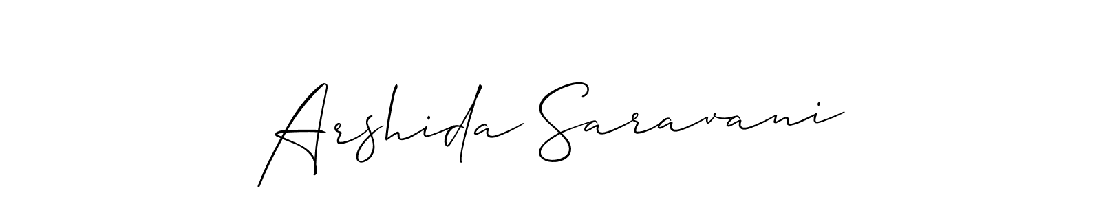 Make a beautiful signature design for name Arshida Saravani. Use this online signature maker to create a handwritten signature for free. Arshida Saravani signature style 2 images and pictures png