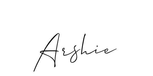 Arshie stylish signature style. Best Handwritten Sign (Allison_Script) for my name. Handwritten Signature Collection Ideas for my name Arshie. Arshie signature style 2 images and pictures png