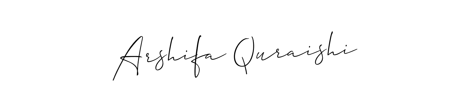 You should practise on your own different ways (Allison_Script) to write your name (Arshifa Quraishi) in signature. don't let someone else do it for you. Arshifa Quraishi signature style 2 images and pictures png