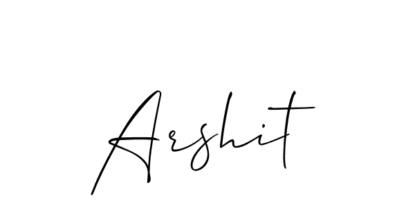 Design your own signature with our free online signature maker. With this signature software, you can create a handwritten (Allison_Script) signature for name Arshit. Arshit signature style 2 images and pictures png