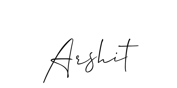 Design your own signature with our free online signature maker. With this signature software, you can create a handwritten (Allison_Script) signature for name Arshit. Arshit signature style 2 images and pictures png