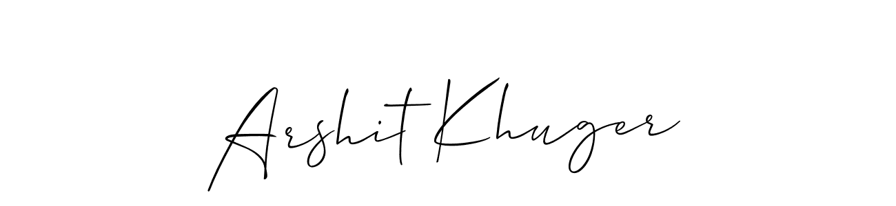 Here are the top 10 professional signature styles for the name Arshit Khuger. These are the best autograph styles you can use for your name. Arshit Khuger signature style 2 images and pictures png