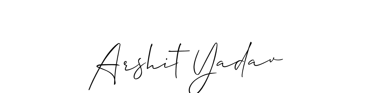 The best way (Allison_Script) to make a short signature is to pick only two or three words in your name. The name Arshit Yadav include a total of six letters. For converting this name. Arshit Yadav signature style 2 images and pictures png