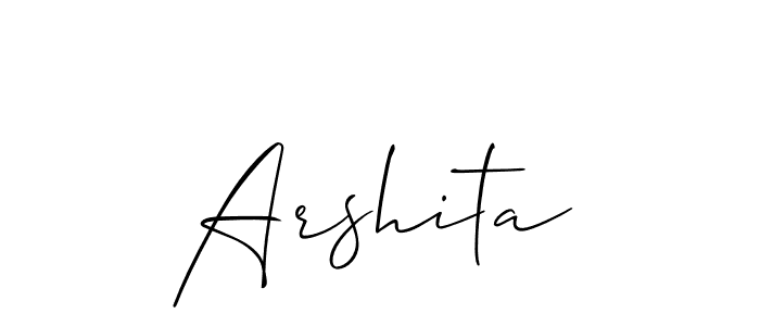 How to make Arshita signature? Allison_Script is a professional autograph style. Create handwritten signature for Arshita name. Arshita signature style 2 images and pictures png