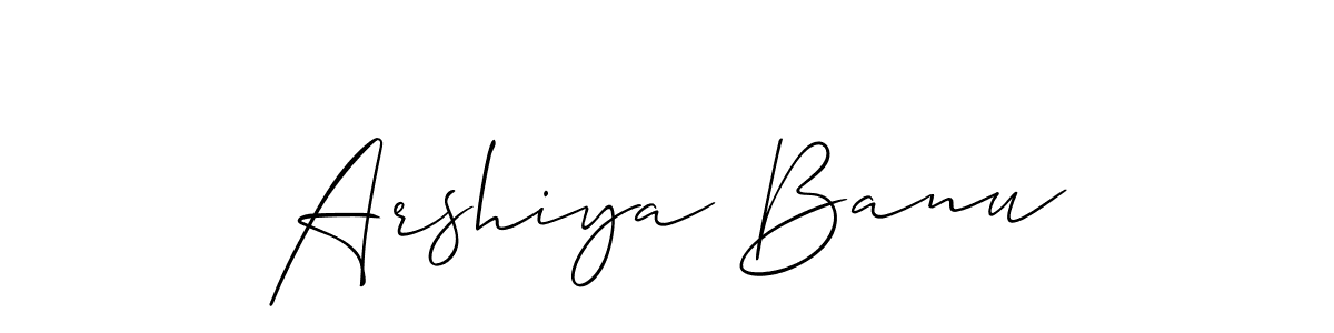 Also You can easily find your signature by using the search form. We will create Arshiya Banu name handwritten signature images for you free of cost using Allison_Script sign style. Arshiya Banu signature style 2 images and pictures png
