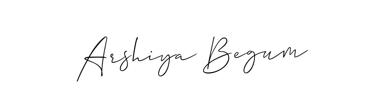 Also we have Arshiya Begum name is the best signature style. Create professional handwritten signature collection using Allison_Script autograph style. Arshiya Begum signature style 2 images and pictures png