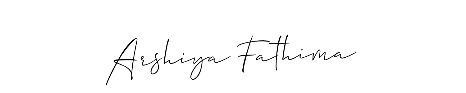How to make Arshiya Fathima signature? Allison_Script is a professional autograph style. Create handwritten signature for Arshiya Fathima name. Arshiya Fathima signature style 2 images and pictures png
