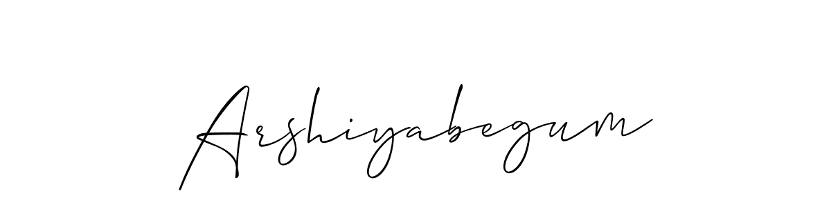 Use a signature maker to create a handwritten signature online. With this signature software, you can design (Allison_Script) your own signature for name Arshiyabegum. Arshiyabegum signature style 2 images and pictures png