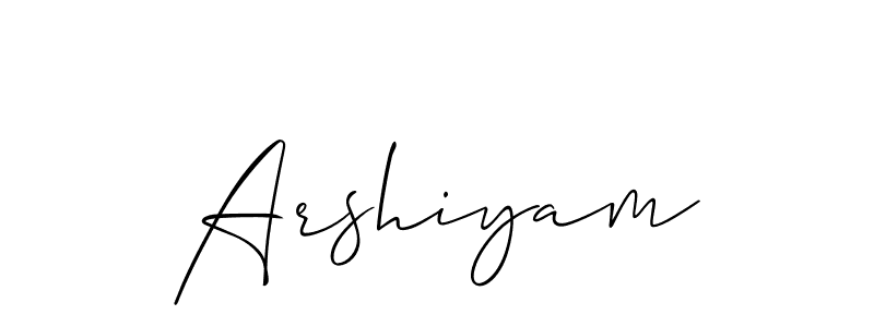 How to Draw Arshiyam signature style? Allison_Script is a latest design signature styles for name Arshiyam. Arshiyam signature style 2 images and pictures png