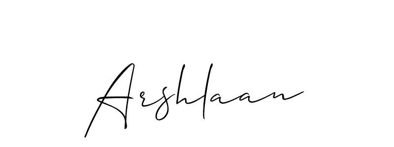 Create a beautiful signature design for name Arshlaan. With this signature (Allison_Script) fonts, you can make a handwritten signature for free. Arshlaan signature style 2 images and pictures png