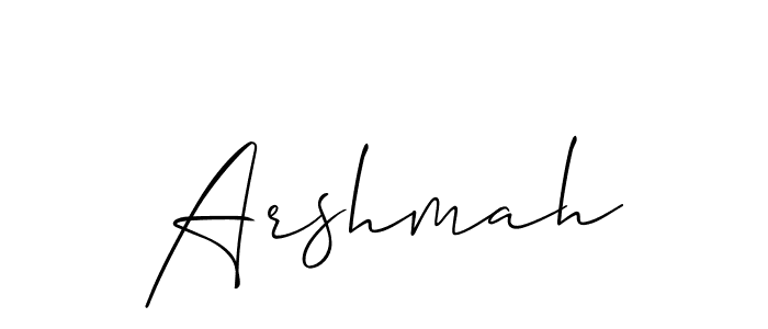 How to make Arshmah signature? Allison_Script is a professional autograph style. Create handwritten signature for Arshmah name. Arshmah signature style 2 images and pictures png