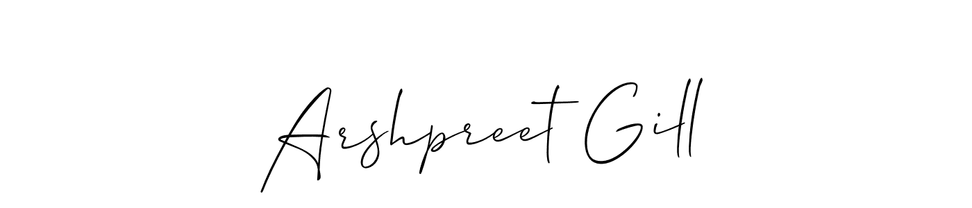 The best way (Allison_Script) to make a short signature is to pick only two or three words in your name. The name Arshpreet Gill include a total of six letters. For converting this name. Arshpreet Gill signature style 2 images and pictures png