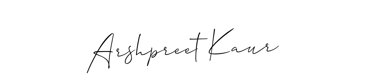 How to make Arshpreet Kaur name signature. Use Allison_Script style for creating short signs online. This is the latest handwritten sign. Arshpreet Kaur signature style 2 images and pictures png