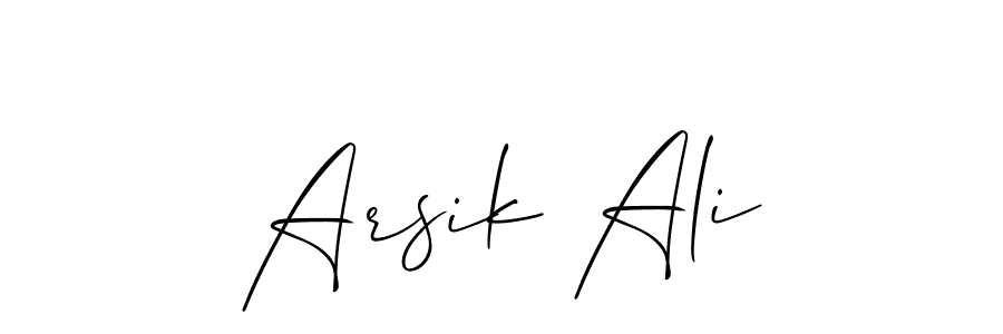 How to make Arsik Ali name signature. Use Allison_Script style for creating short signs online. This is the latest handwritten sign. Arsik Ali signature style 2 images and pictures png