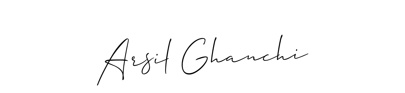 How to Draw Arsil Ghanchi signature style? Allison_Script is a latest design signature styles for name Arsil Ghanchi. Arsil Ghanchi signature style 2 images and pictures png