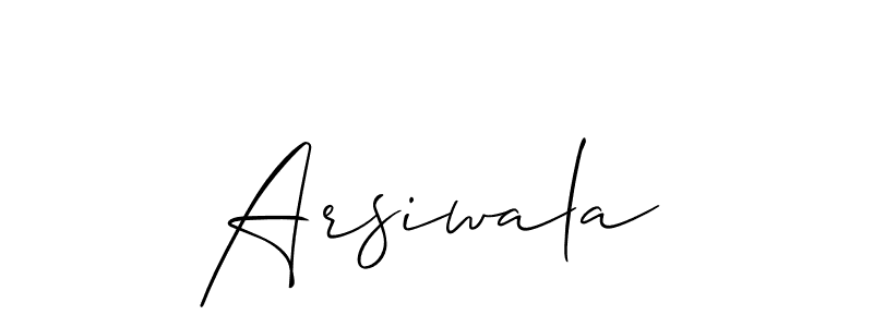 Make a beautiful signature design for name Arsiwala. With this signature (Allison_Script) style, you can create a handwritten signature for free. Arsiwala signature style 2 images and pictures png