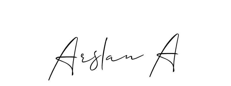 Make a short Arslan A signature style. Manage your documents anywhere anytime using Allison_Script. Create and add eSignatures, submit forms, share and send files easily. Arslan A signature style 2 images and pictures png