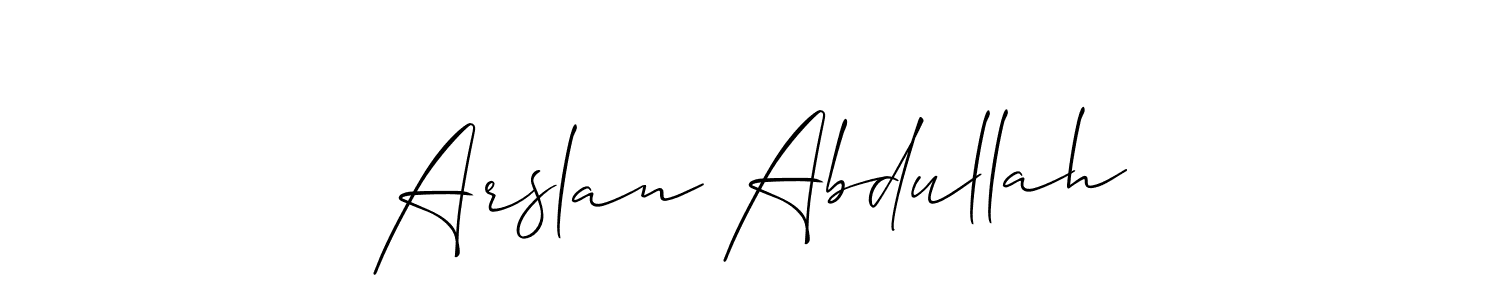 Arslan Abdullah stylish signature style. Best Handwritten Sign (Allison_Script) for my name. Handwritten Signature Collection Ideas for my name Arslan Abdullah. Arslan Abdullah signature style 2 images and pictures png
