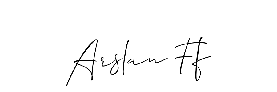 Create a beautiful signature design for name Arslan Ff. With this signature (Allison_Script) fonts, you can make a handwritten signature for free. Arslan Ff signature style 2 images and pictures png
