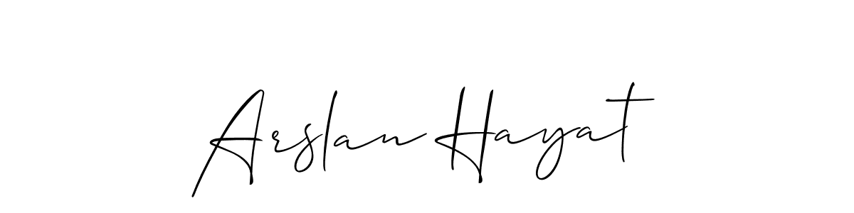 Arslan Hayat stylish signature style. Best Handwritten Sign (Allison_Script) for my name. Handwritten Signature Collection Ideas for my name Arslan Hayat. Arslan Hayat signature style 2 images and pictures png