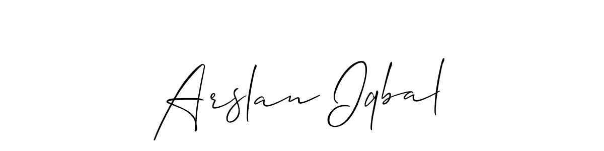 How to make Arslan Iqbal name signature. Use Allison_Script style for creating short signs online. This is the latest handwritten sign. Arslan Iqbal signature style 2 images and pictures png