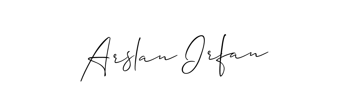 How to make Arslan Irfan signature? Allison_Script is a professional autograph style. Create handwritten signature for Arslan Irfan name. Arslan Irfan signature style 2 images and pictures png