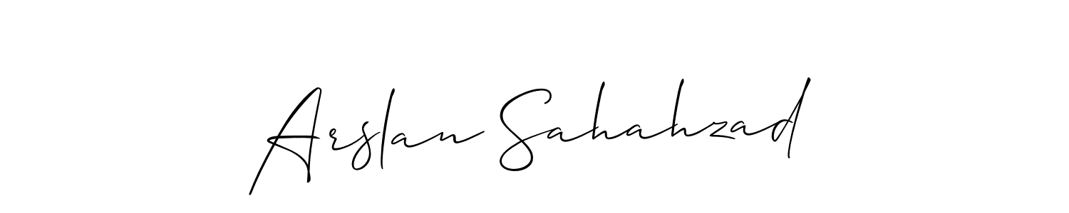 Also You can easily find your signature by using the search form. We will create Arslan Sahahzad name handwritten signature images for you free of cost using Allison_Script sign style. Arslan Sahahzad signature style 2 images and pictures png