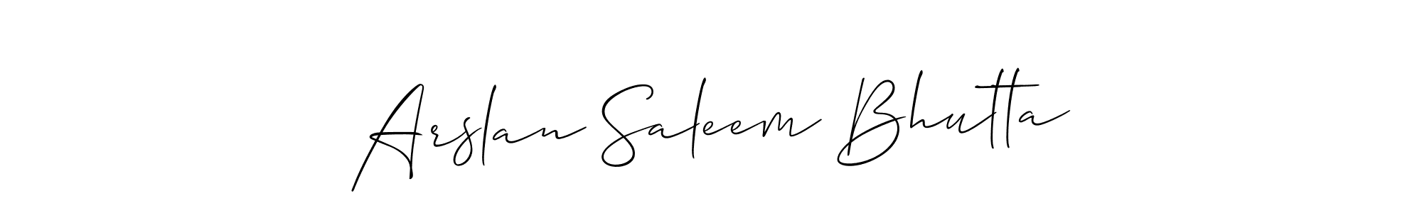 Also we have Arslan Saleem Bhutta name is the best signature style. Create professional handwritten signature collection using Allison_Script autograph style. Arslan Saleem Bhutta signature style 2 images and pictures png