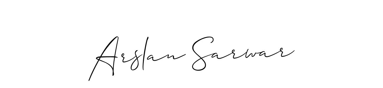 Arslan Sarwar stylish signature style. Best Handwritten Sign (Allison_Script) for my name. Handwritten Signature Collection Ideas for my name Arslan Sarwar. Arslan Sarwar signature style 2 images and pictures png