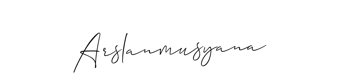 Design your own signature with our free online signature maker. With this signature software, you can create a handwritten (Allison_Script) signature for name Arslanmusyana. Arslanmusyana signature style 2 images and pictures png