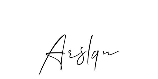 The best way (Allison_Script) to make a short signature is to pick only two or three words in your name. The name Arslqn include a total of six letters. For converting this name. Arslqn signature style 2 images and pictures png